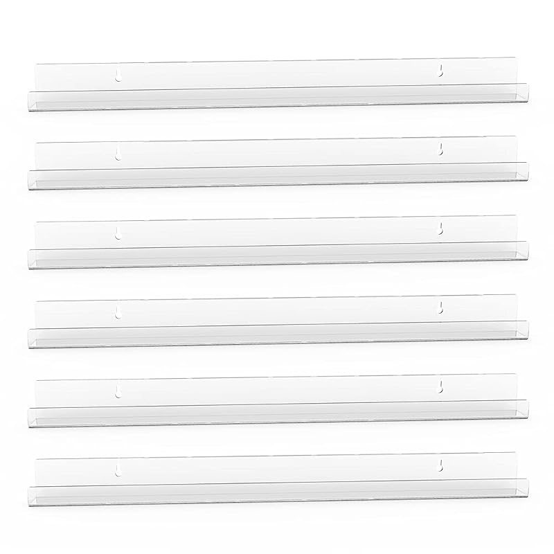 24 Inch 6 Pack Acrylic Nail Polish Rack Wall Mounted Organizer Clear 150 Bottles