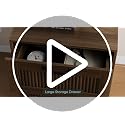 Walnut Fluted Nightstand with 2 Drawers - Mid-Century Modern Bedside Table