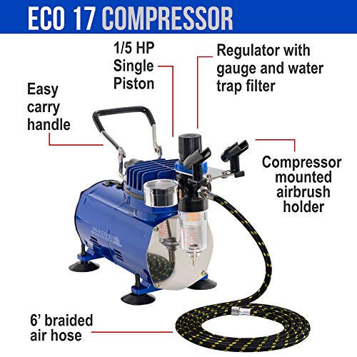 Master Airbrush Multi-Purpose Gravity Feed Airbrush Kit & Compressor - Standard