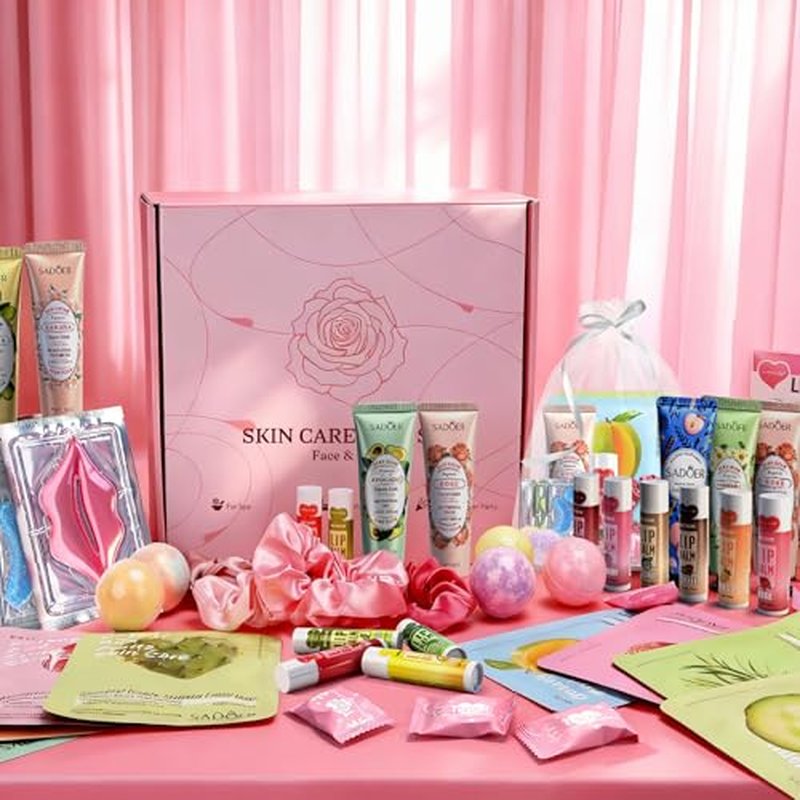 108 PCS Spa Party Supplies for Girls, Include Facial Masks, Lip Balms, Eye Patches, Hand Creams...Spa Kit for Sleepover & Slumber Party, Birthday Valentines Day Gift for Women, Spa Party Favors