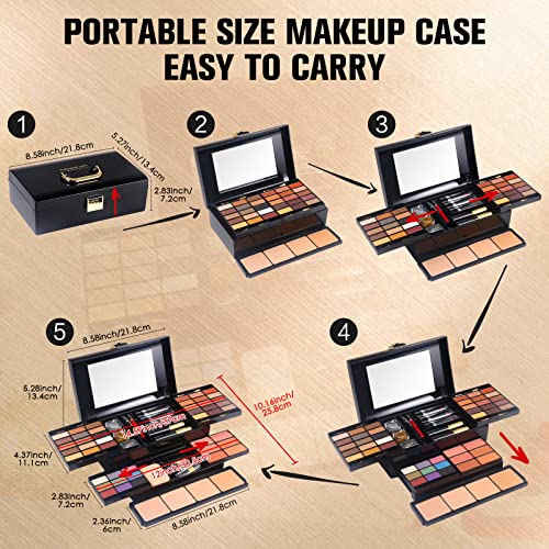 MORNECA 58-Color Full Makeup Kit for Women with Mirror | All-in-One Cosmetics Set Gift