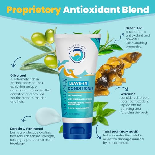 Leave-In Hair Conditioner 6 Fl Oz - Detangles, Moisturizes & UV Protects - Reef Safe, Paraben & Sulfate Free