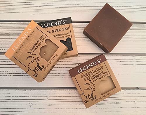 Legend's Creek Goat Milk Soap, 5 Oz, Sandalwood/Oatmeal/Pine Tar/Nag – Pack of 4