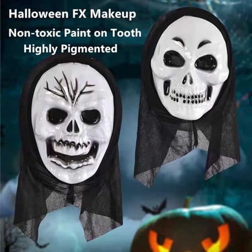 Go Ho Makeup Tooth SFX Black Paint,Temporary Black Teeth Paint,Safe,Quick Dry&Realistic,Perfect for Cosplay,Theater,Halloween Clown Skeleton Zombie Vampire Costume Makeup,5 ml