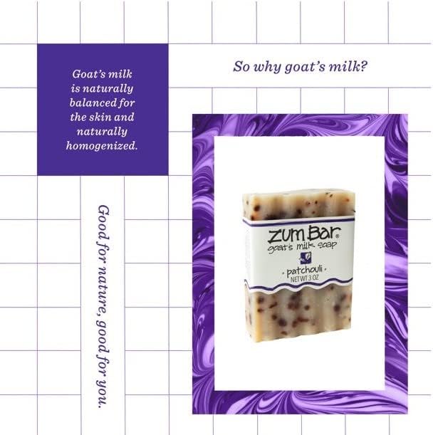 Zum Patchouli Soap Bar - 3 OZ Pack of 3 Natural Goat Milk Bath Soap