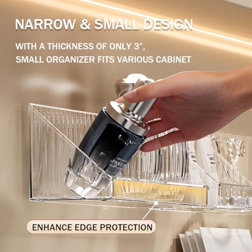 Clear 6-Piece Medicine Cabinet Tray Organizer Set for Bathroom Storage