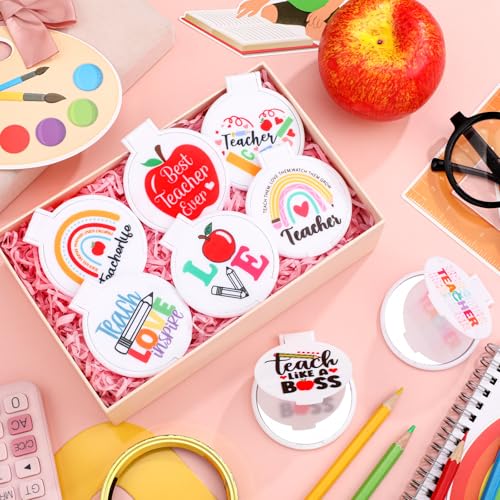 40 Pcs Teacher Appreciation Gift Mini Compact Mirrors for Women - Teachers' Day Bulk Set