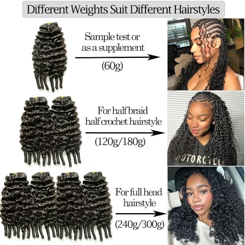 16 Inch Burmese Curly Human Hair Crochet Extensions - Knotless & Pre-Looped 60g