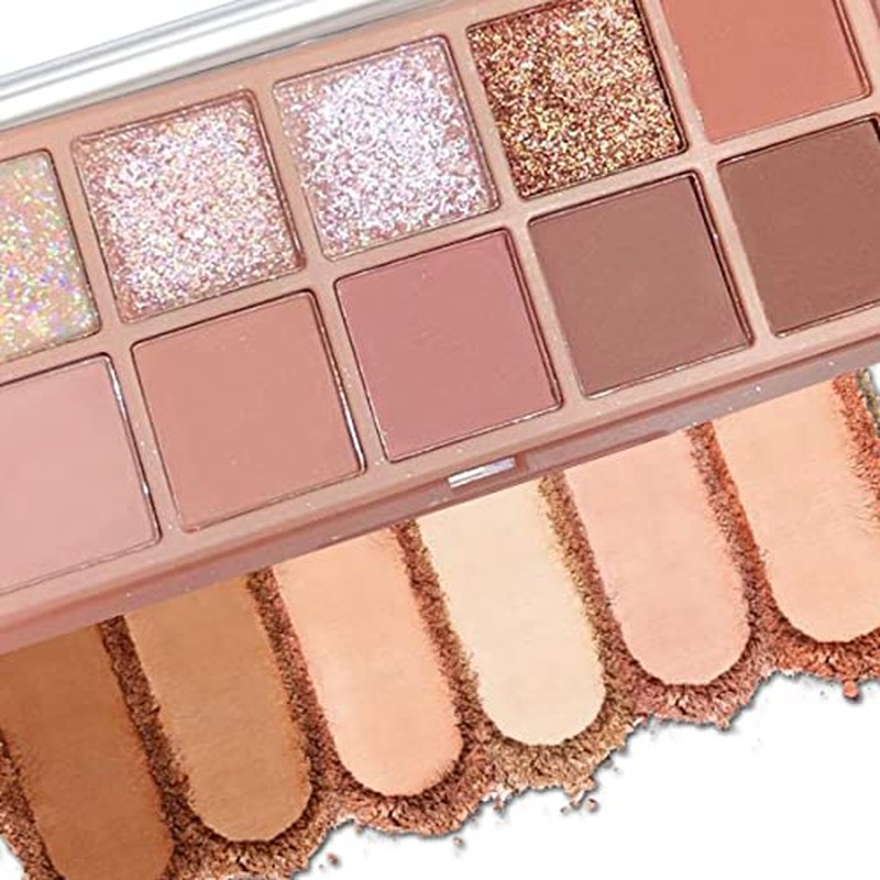 10 Colors Eyeshadow Palette,Highly Pigmented Matte Shimmer Eye Makeup Palette Pink Eyeshadow Shades Glitter Eye shadow Velvety Texture Nude Eyeshadow,03#