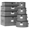 8-Piece China Storage Container Set with Hard Shell & Felt Dividers for Dinnerware