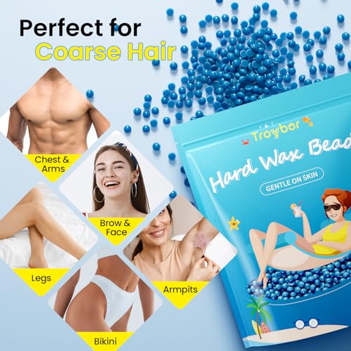 Troyber 2.2lb Hard Wax Beads for Coarse Hair Removal - Brazilian, Bikini & Body