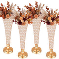 20 Inch Gold Crystal Vase Set – Tall Flower Centerpieces for Weddings & Events