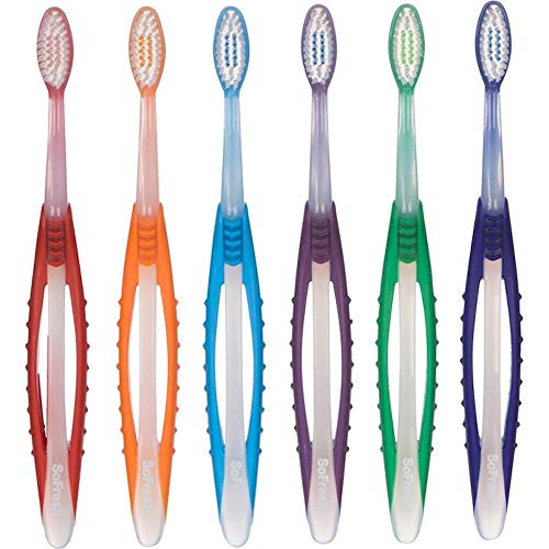 SoFresh Adult Flossing Toothbrush Bundle with Wide Grip & Dual Action Bristles