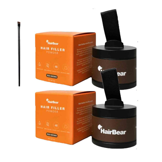 Hairbear Hair Filler, Hair Bear Hair Filler Long Lasting Water Proof, Hairbear Hair Filler Fast&ful, Fibers Natural Black, For Thinning Hair Women and Men &graying Hair Roots (Brow2, 1)