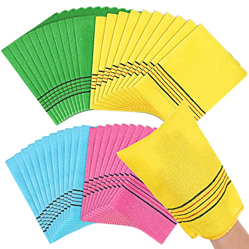 Large 50 Pcs Exfoliating Body Washcloths Set - Reusable Bath Scrub Towels