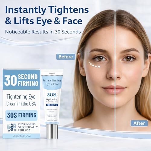 30S Instant Firming Eye Cream & Face Cream | Instant Eye Firming | Smoothes Wrinkles, Reduces Puffy Eye Bags & Fine Lines | Facial Anti-Aging & Wrinkle-Reducing Serum (Unscented)