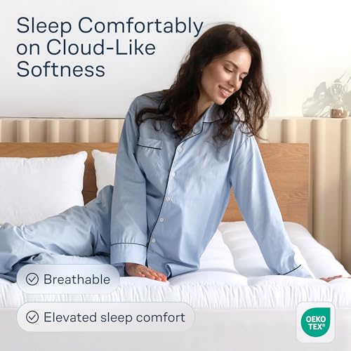 Niagara Sleep Solution White California King Cotton Mattress Pad Pillow Top
