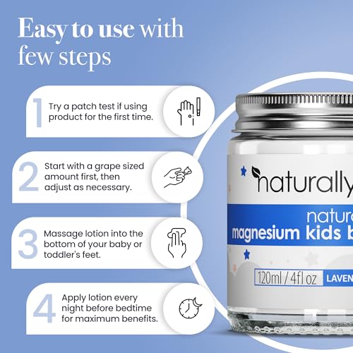 NaturallyMum Magnesium Body Lotion Bundle for Mum and Kids | Support for Sleep, Heart, Bone, Nerve, Gut and Muscle Health | Adult Lavender | Kids Lavender & Chamomile | 2 x 4 fl oz