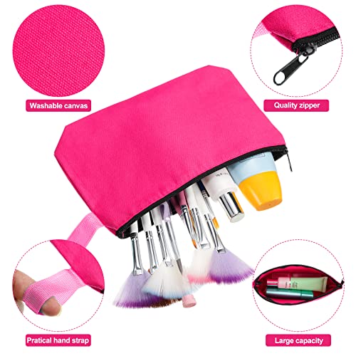 Saintrygo 30 Pcs Canvas Makeup Bags Bulk for Women Cosmetic Bags Small Travel Canvas Zipper Pouch Blank DIY Multipurpose Toiletry Hygiene Pouch for Women Purse Pencil Case(Classic,9.8 x 5 x 2 Inch)