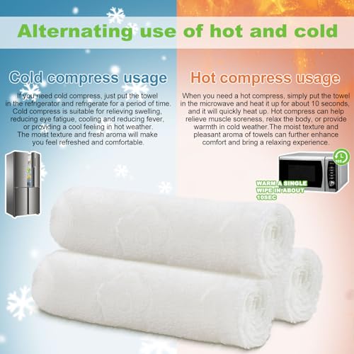 Moist Cotton Towel Bulk Moist Towelettes Individually Wrapped 8.7" x 8.7",White Towel Services,Refreshment Pre Moistened Towels for Travel Sport Party Spa Dentist (1 Count (Pack of 50), Mint)