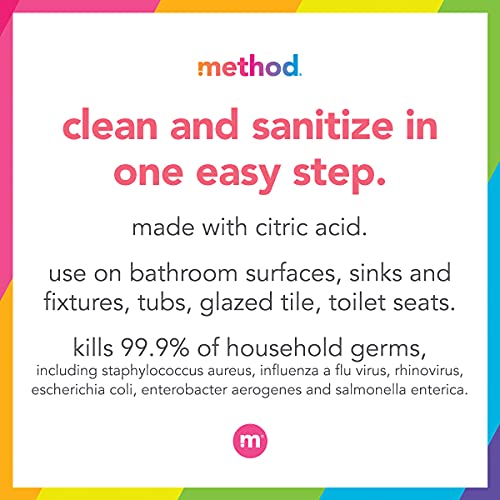 Method Antibacterial Bathroom Cleaner, Kills 99.9% of household germs, Spearmint, 28 Fl Oz, 4 pack