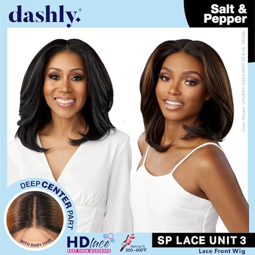 Sensationnel Dashly Lace Salt & Pepper Wig Short Style CH30 - Easy Wear & Heat Resistant Fiber