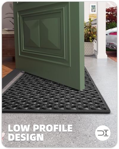 Outdoor Door Mat Black 32x48 Inch with Drainage - Heavy Duty & Non-Slip