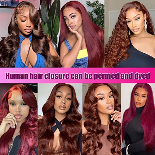 16 Inch 5x5 HD Transparent Lace Closure Straight Human Hair Pre Plucked with Baby Hair