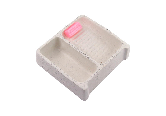 Tweezer - Mini Mexican Washboard for Makeup Brush Cleaner Handmade, Brush Cleaning, Washing Tool Cosmetic Brush Clanear, Mexican Lavaderito, Lavadero Miniatura Artesanal, Brush Washer (White)