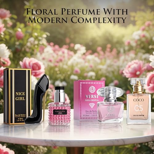 Mini Perfume Set for Women - 4 Long-Lasting Eau de Parfum Travel Bottles