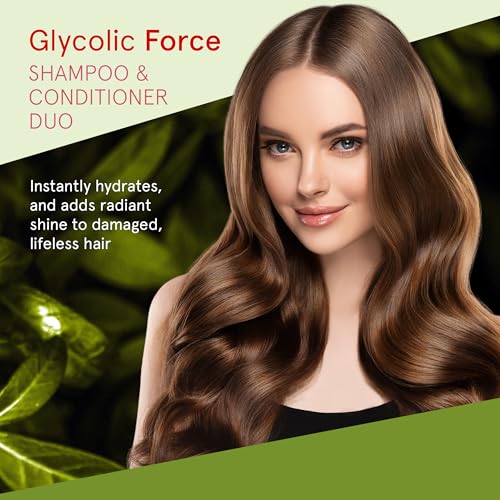 Glycolic Acid Hair Shampoo & Conditioner Set for Deep Cleansing & Hydration