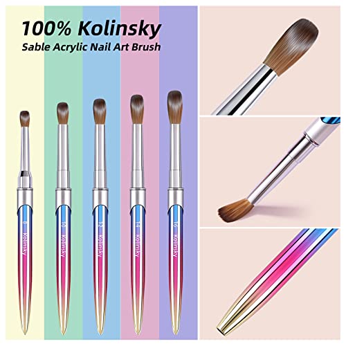 Professional Kolinsky Acrylic Nail Brush Size 18 for Nail Art & Manicure