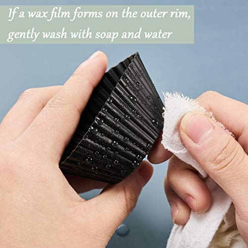Patelai 20 Pieces Wax Melt Warmer Liners Reusable Silicone Leakproof Wax Liner Candle Tray Liner for Christmas, Candle Warmer(Black)