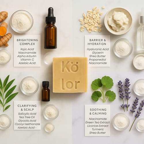 Kojic Acid Soap Turmeric Soap Bar 300 Gram for Dark Spots, Face, Body and Hair, Vitamin C Retinol Collagen Complex with Hyaluronic Acid, Vitamin E, Shea Butter, Olive Oil, Natural Multi-Purpose Use