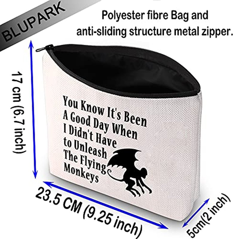 BLUPARK Wizard Gift Flying Monkeys Makeup Bag You Know It's Been A Good Day Unleash The Flying Monkeys Cosmetic Bag (It's Been A Good Day)