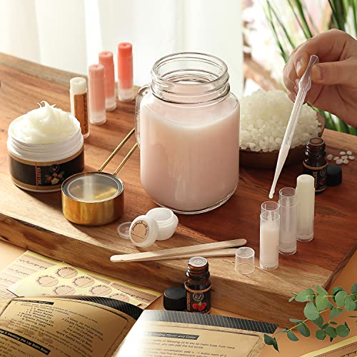CraftZee ?????????????? Lip Balm Making Kit. DIY Lip Gloss Pack, Natural Beeswax, Shea Butter, Sweet Almond Oil, Essential Oils, Tools, Instruction Manual, Adult Craft Kit