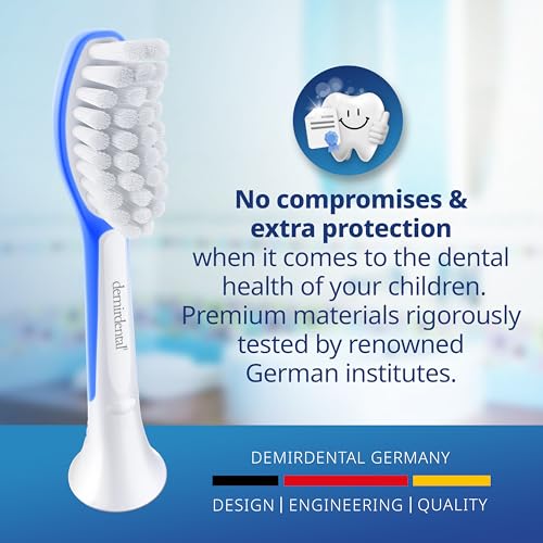 Dark Blue Kids Toothbrush Replacement Heads for Philips Sonicare, 8-Pack - Ages 7+
