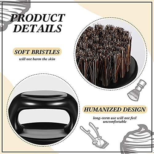 4 Pcs Knuckle Brush for Men Barber Brush, Fade Brushes, Face and Neck Brushes, Mustache and Hair Supplies, Essential Barber Tool for Professional Barbering and Grooming Services(Black and White)