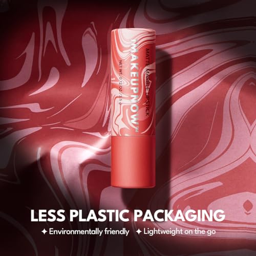 imakeupnow 2PCS Marbled Matte Lip Stick Makeup - Velvety Finish | Naked-lip Feel, Full Coverage, D003+D004