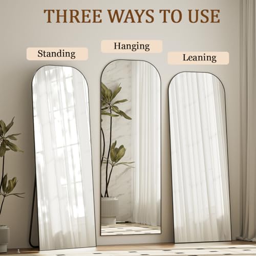Koonmi Full Length Mirror 56x21 Inch with Stand, Full Body Floor Mirror