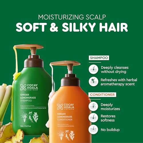 Ginger Shampoo & Conditioner Set for Thinning Hair - Herbal Hair Care, 2 Pack