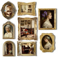 Lineshading Vintage Gold Picture Frames Set - Ornate Antique Gallery Wall, 8 Pcs