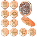 Kathfly 10 Pcs Employee Appreciation Gifts for Women Empowerment Gifts Inspirational Compact Mirror Thank You Gift Motivational Magnifying Pocket Mirror for Women History Month Volunteer(Rose Gold)
