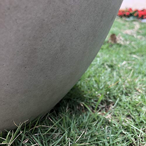 Large 18-Inch Round Concrete Planter - Weathered Finish for Indoor & Outdoor Use