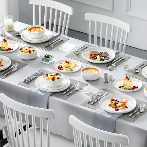 Ivory White 18-Piece Porcelain Dinnerware Set for 6 - Plates & Bowls