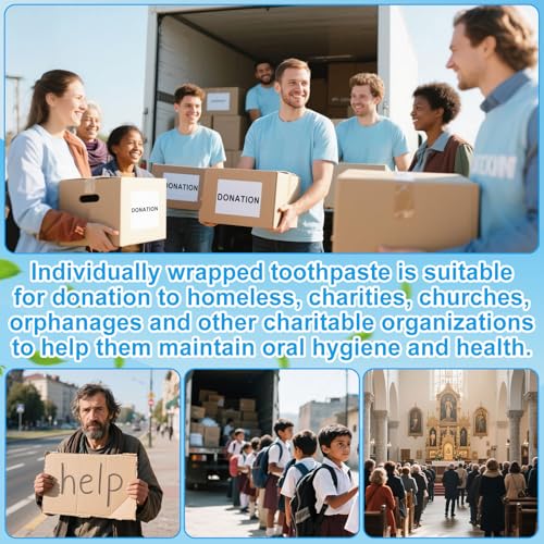 LLHQAMT Bulk Travel Toothpaste 300-Packs, 6g White Mini Tubes for On-the-Go