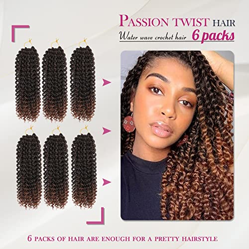Dansama Passion Twist Water Wave Crochet Hair 12 Inch - Pack of 6, T1B/30