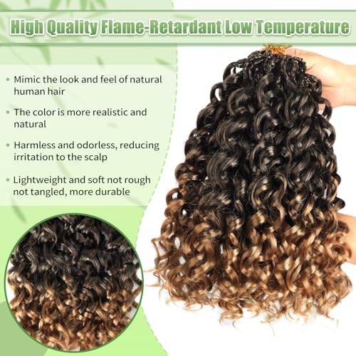 Pre Looped Gogo Curl Crochet Hair 8 Packs - 10 Inch Ocean Wave Goddess Box Braids #T27