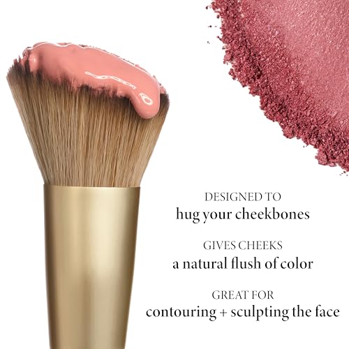LAURA GELLER Baked Blush-n-Brighten Marbleized Blush + Angled Brush - Ultra-Soft Vegan Bristles - Pink Buttercream