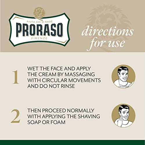 Proraso Pre-Shave Conditioning Cream for Men 3.6 oz Pack of 2 - Refreshing & Toning with Menthol & Eucalyptus Oil
